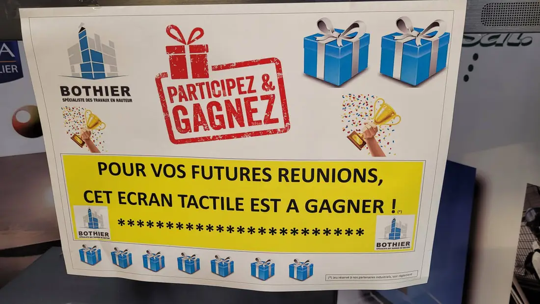 un écran tactile 4k à gagner sur le stand bothier au salon petrochymia à martigues